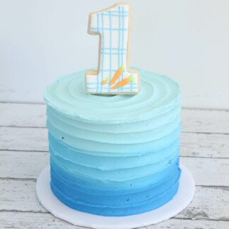 Shade of Blue Cream Birthday Cake