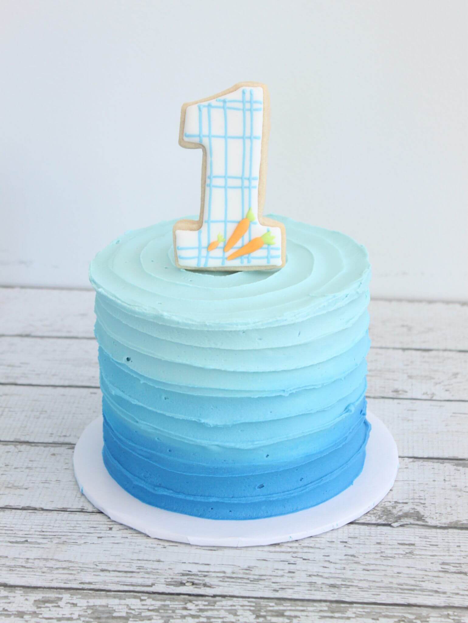Shade of Blue Cream Birthday Cake