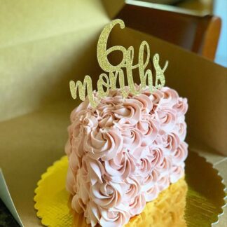 6 Month Anniversary Rose Half Cake