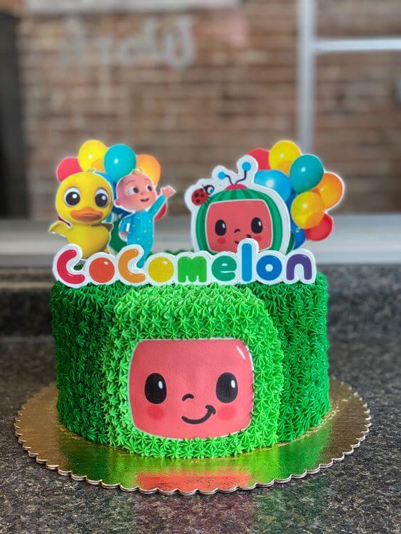 Cocomelon Theme Cream Cake