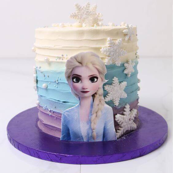 Frozen Snow Flakes Princess Fondant Cake