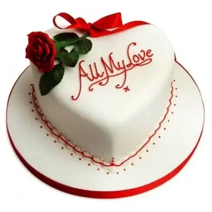 All My Love White Heart shape Cake