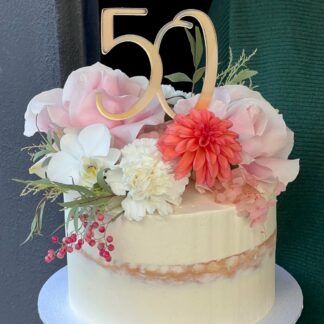 Barely Frosted Fresh Floral Cream Cake