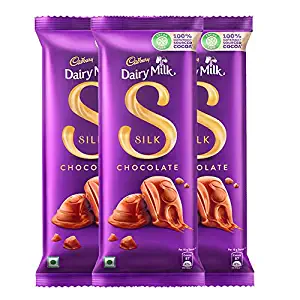 Cadbury Dairy Milk Silk Chocolate Bar, Pack of 3 x 150g