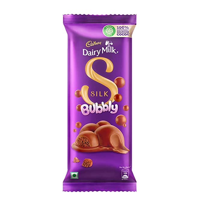 Cadbury Dairy Milk Silk Bubbly Chocolate Bar, 120 g