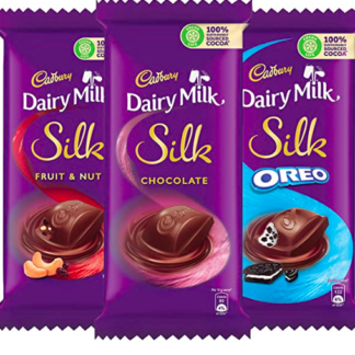 Cadbury Dairy Milk Silk Chocolates Combo (1 x Silk Plain 150g, 1 x Silk Oreo 130g and 1 x Silk Fruit and Nut 55gm)